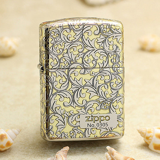 Zippo High Polish Gold Deep Carved Arabesque Scroll Limited Edition - SC06