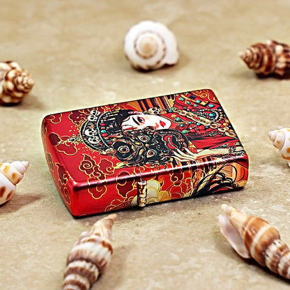 Zippo Premium Shine Crimson Hue Decorated Zaki Lhamo Female Deity - CS02