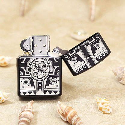 Zippo Indian Eagle (Black Lacquer & White Turquoise) - JP30