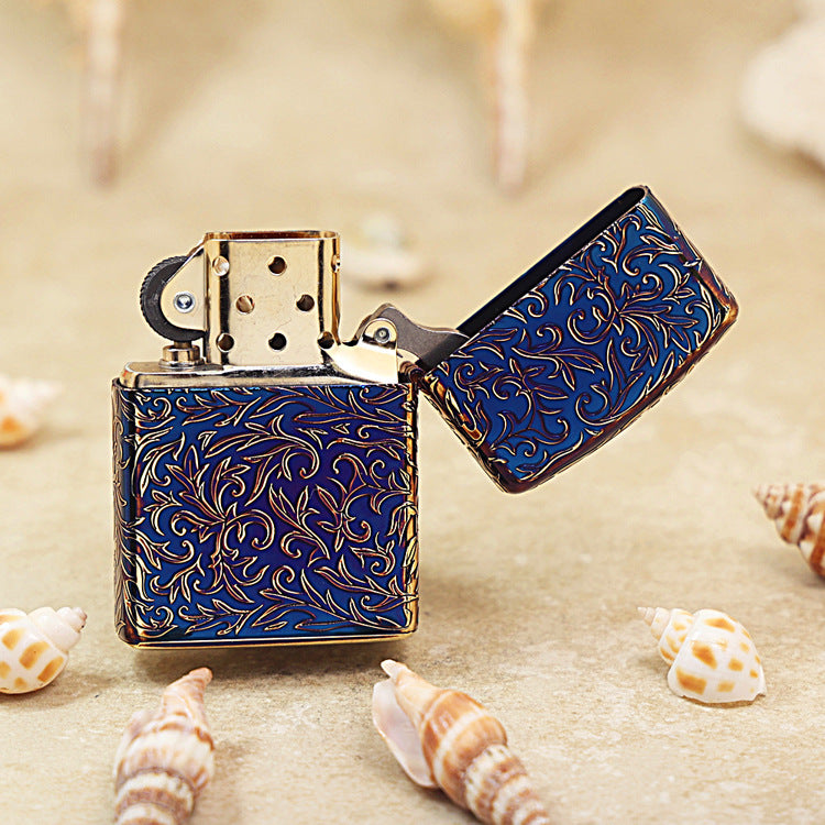 Zippo Limited Edition Antique Gold 'Z' Floral Design - JP02