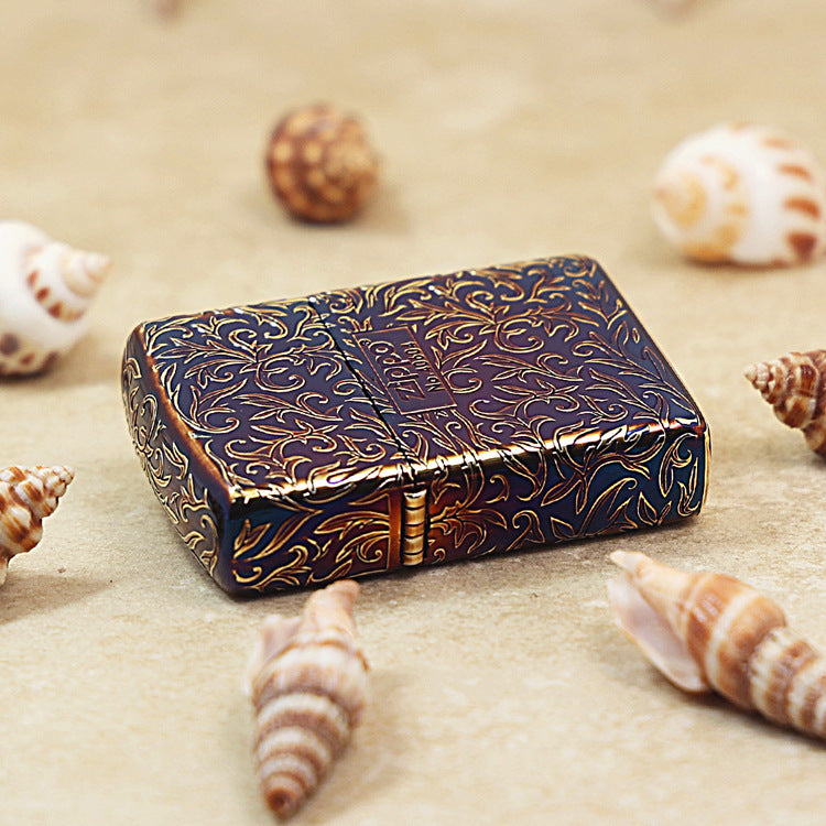 Zippo Limited Edition Antique Gold 'Z' Floral Design - JP02