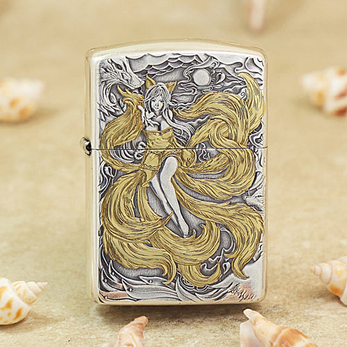 Zippo 'Nine-Tailed Fox Spirit' Deep Carve Two-Tone - DS119
