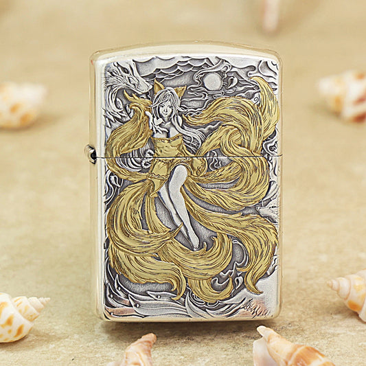 Zippo 'Nine-Tailed Fox Spirit' Deep Carve Two-Tone - DS119