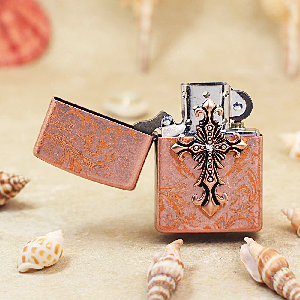 Zippo Ornate Cross Antique Copper - KR07