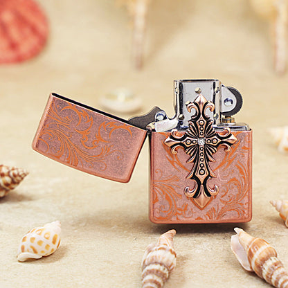 Zippo Ornate Cross Antique Copper - KR07