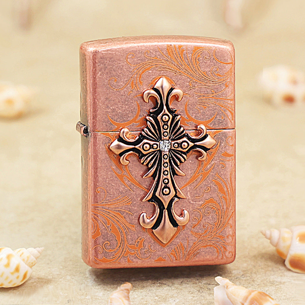 Zippo Ornate Cross Antique Copper - KR07