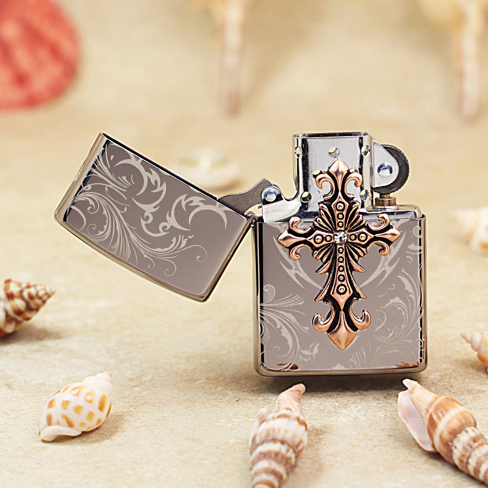 Zippo Ornate Cross Black Ice - KR06