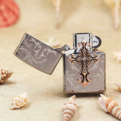 Zippo Ornate Cross Black Ice - KR06
