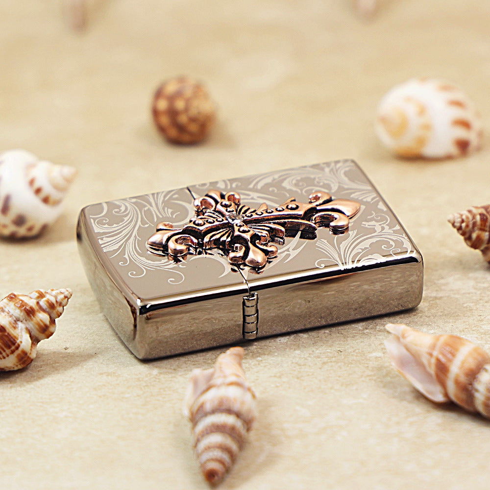 Zippo Ornate Cross Black Ice - KR06