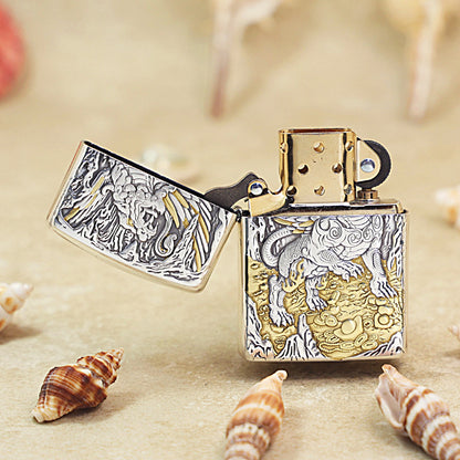 Zippo 'Pixiu Attracting Wealth' Deep Carve Two-Tone - DS120
