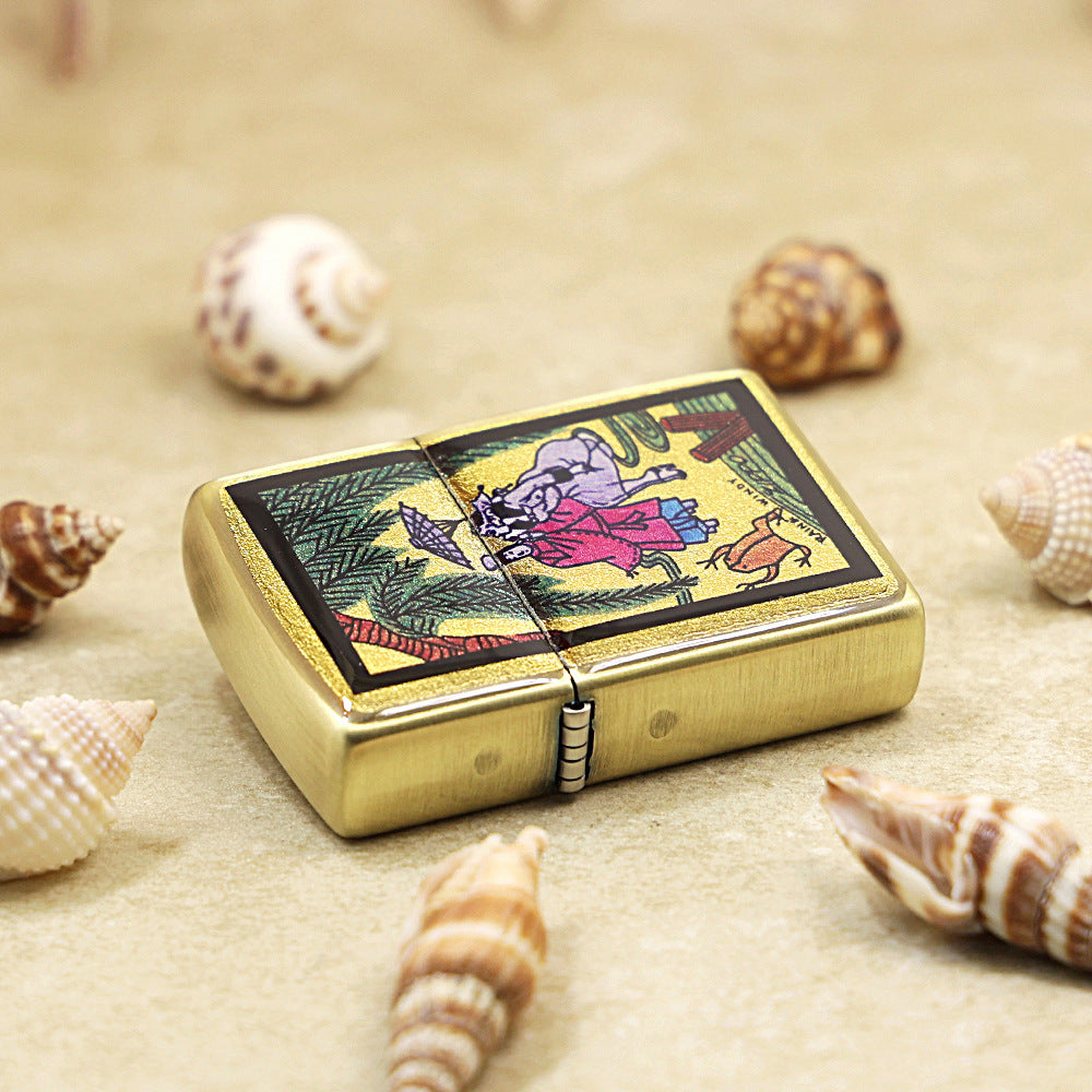Zippo 'Rainy Windy' Gold Plate - Figure Series - JP56
