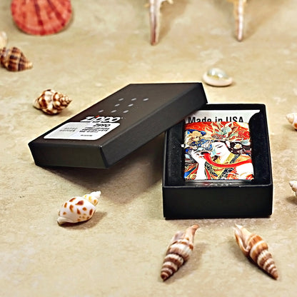 Zippo Red Color Printed Regal Tibetan Style Deity with Mask - CS23