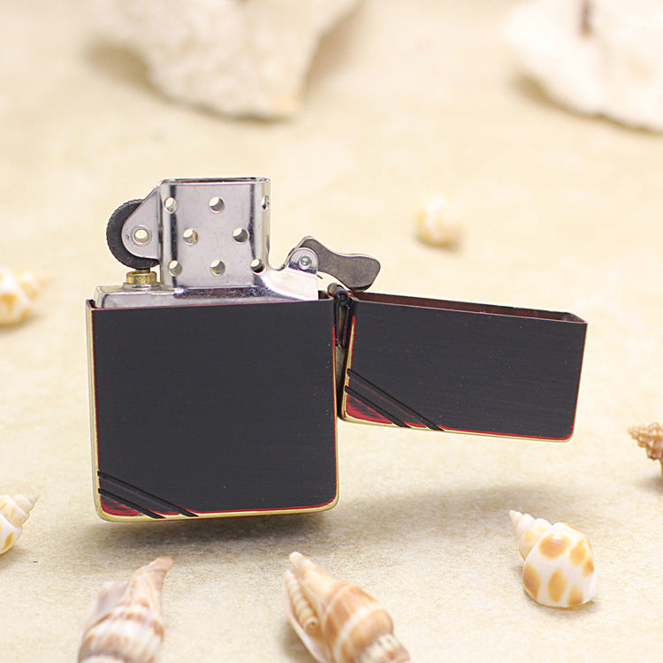 Zippo 'Red and Black' Beveled Edge Flat Top Edition 1935-DS55