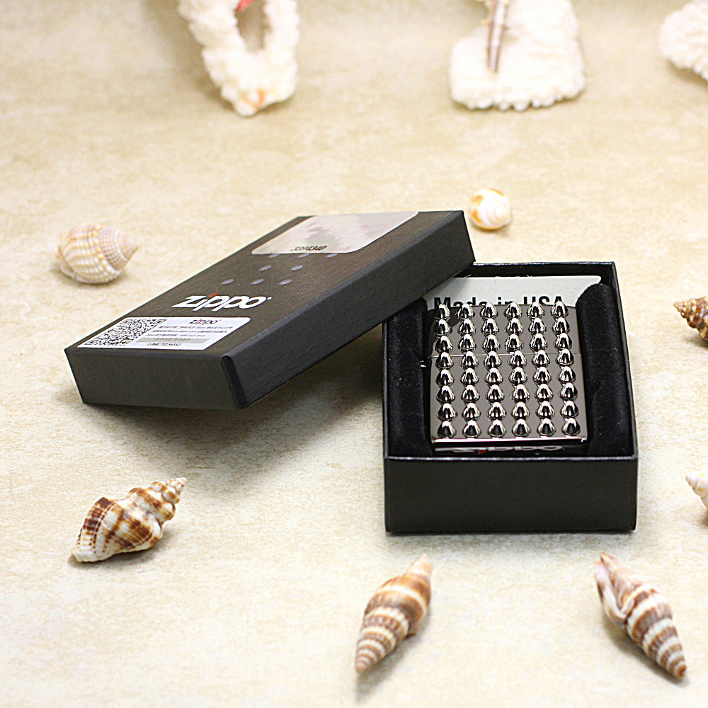 Zippo Rivet Design (Black Lacquer Finish) - JP12