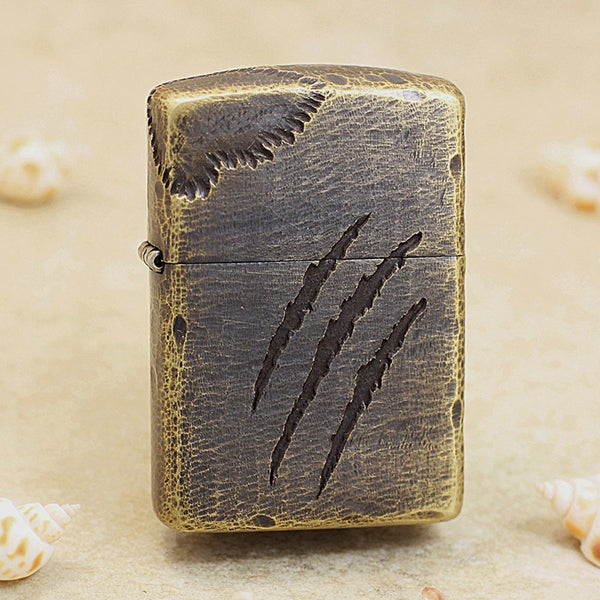 Zippo Rustic Bronze Intricate Engraved Claw Marks - CC114
