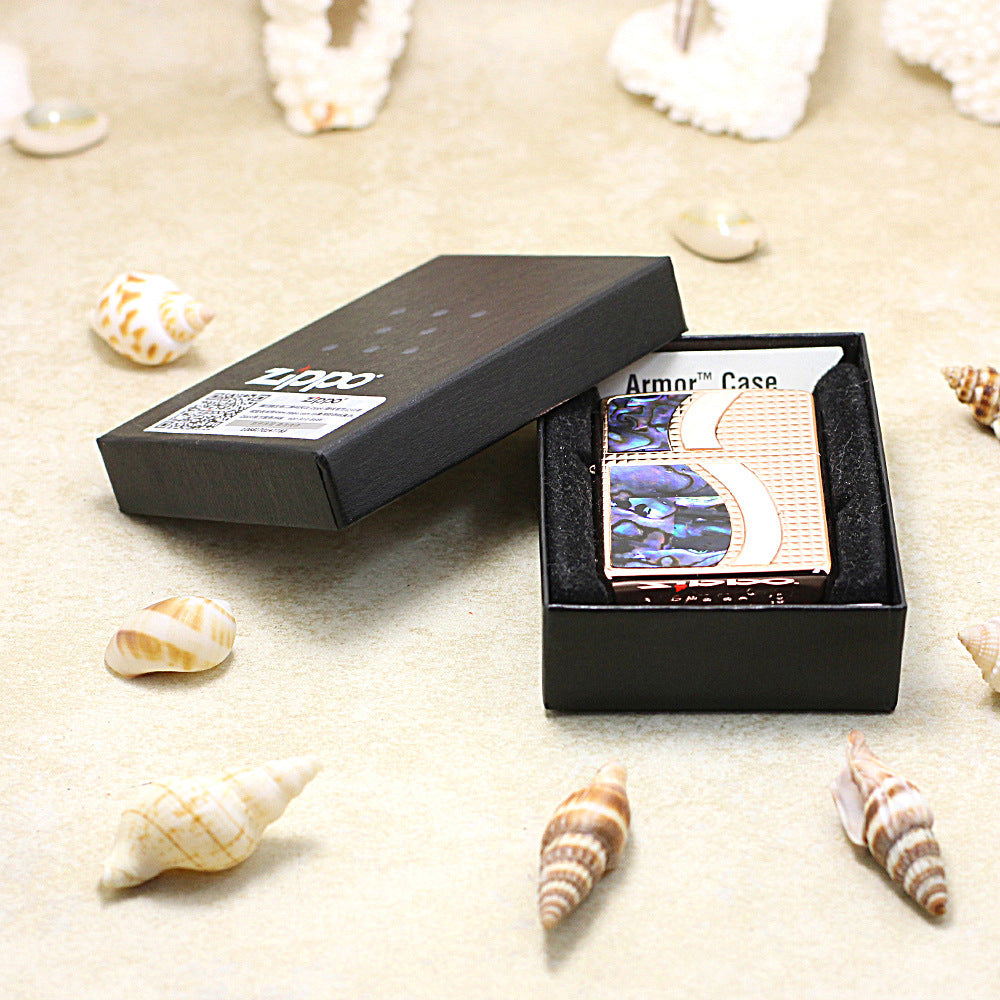 Zippo S-Curve Shell Inlay (Rose Gold) - JP22