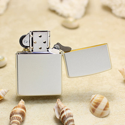 Zippo Silver Brushed Color Printed Pin-Up Girl in the Wind - CS29