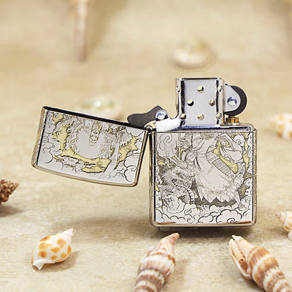 Zippo Silver Deep Carved Guan Gong General and Dragon - SC10