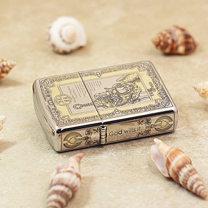 Zippo Silver Deep Carved Knights Templar Declaration - SC09