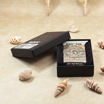 Zippo Silver Deep Carved White Tara Bodhisattva on Lotus - SC28