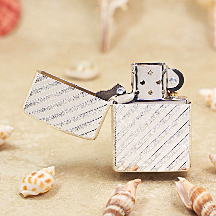 Zippo Silver Diagonal Line Pattern 162-DS99