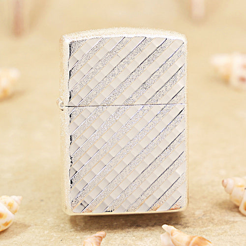 Zippo Silver Diagonal Line Pattern 162-DS99
