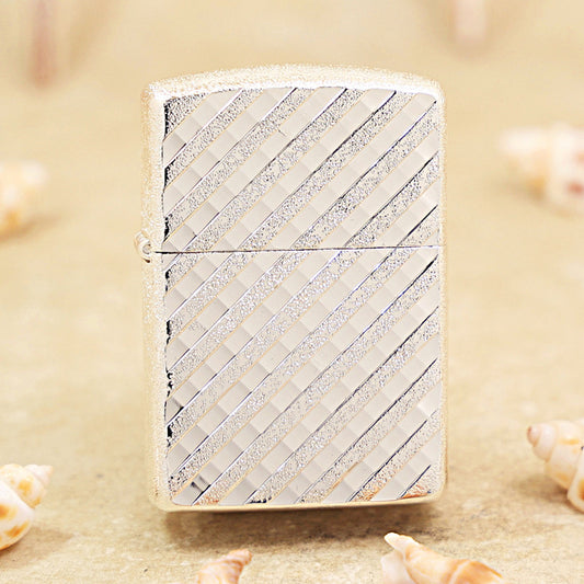 Zippo Silver Diagonal Line Pattern 162-DS99
