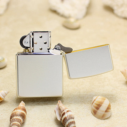 Zippo Silver Matte Color Printed Lucky Strike Black and Red Pin-Up - CS30