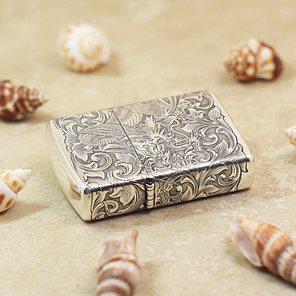 Zippo Silver Plated Arabesque Dragon (Zodiac Animal Series) - Bamboo Box Edition - DS125