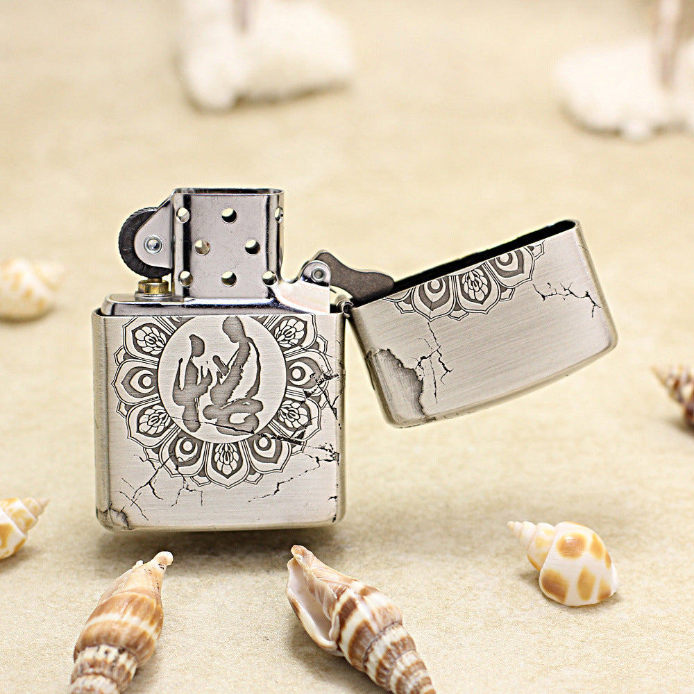 Zippo Silver-Plated 'Enlightenment Buddha' with Gold Accents - DS149