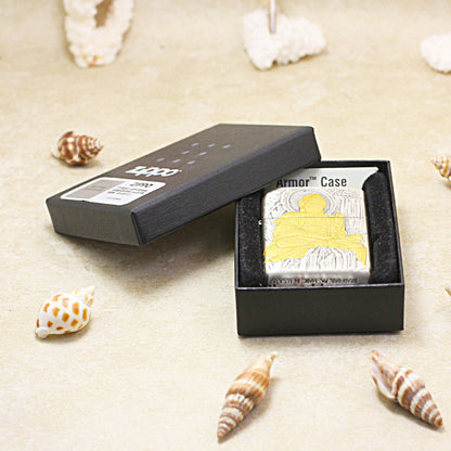 Zippo Silver-Plated 'Enlightenment Buddha' with Gold Accents - DS149