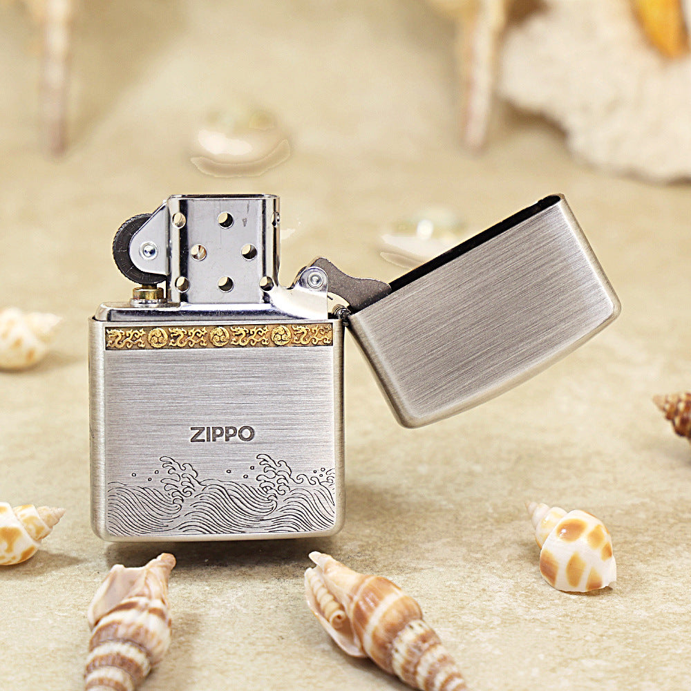 Zippo 'Silver-Plated Flood Dragon Into the Sea' 162-DS56