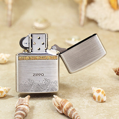 Zippo 'Silver-Plated Flood Dragon Into the Sea' 162-DS56