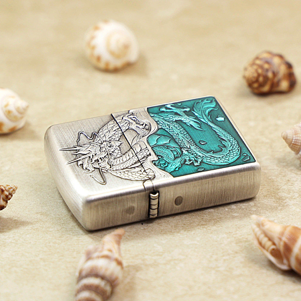 Zippo 'Silver-Plated Flood Dragon Into the Sea' 162-DS56