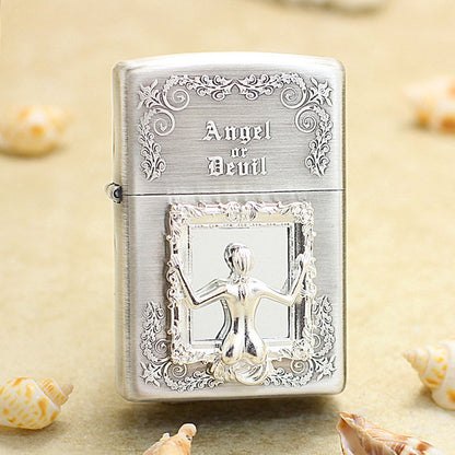 Zippo Silver-Plated 'Mirror Woman' Embossed Design 205-DS57
