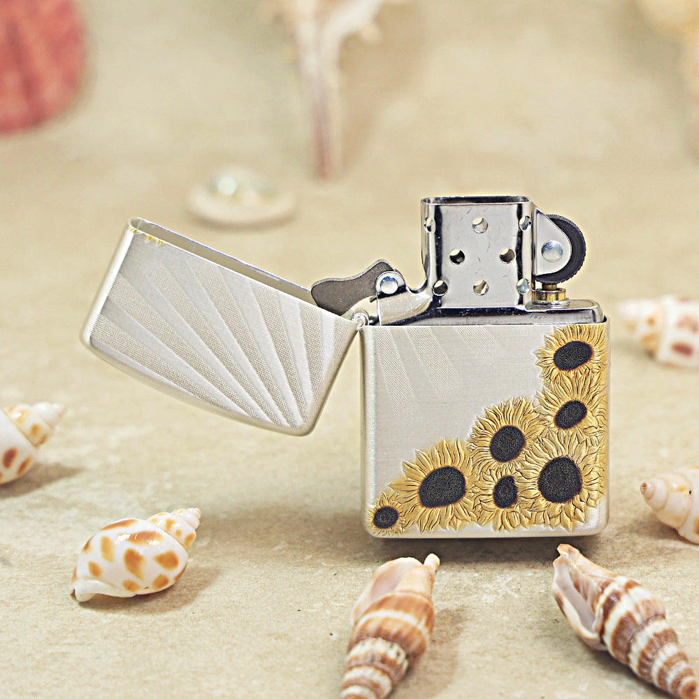 Zippo Silver-Plated 'Sunflower Radiance' Design 162-DS30