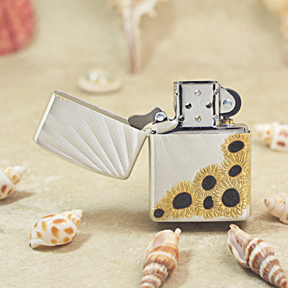 Zippo Silver-Plated 'Sunflower Radiance' Design 162-DS30