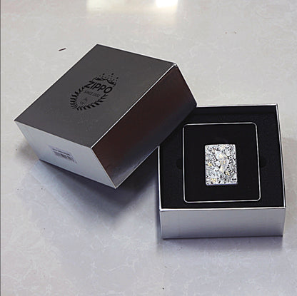 Zippo Silver and Gold Deep Carved Koi Fish in Waves - CM04