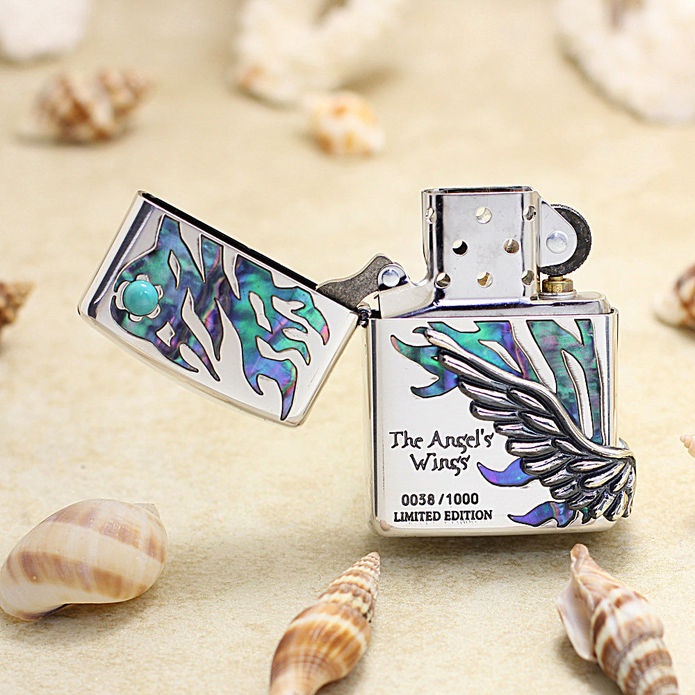 Zippo Silver-plated Shell Angel Wings Limited Edition - JP64