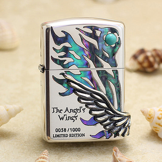 Zippo Silver-plated Shell Angel Wings Limited Edition - JP64