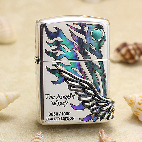 Zippo Silver-plated Shell Angel Wings Limited Edition - JP64