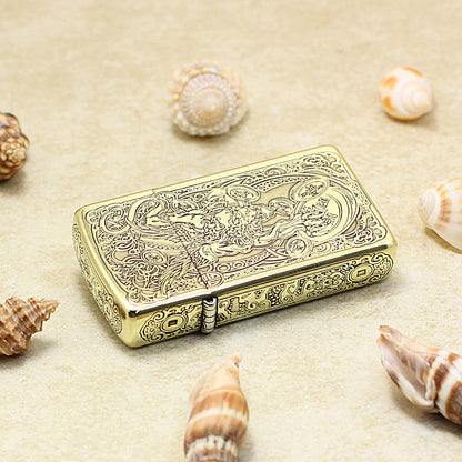 Zippo Slim Antique Brass Wealth-Attracting Pi Xiu - CC50