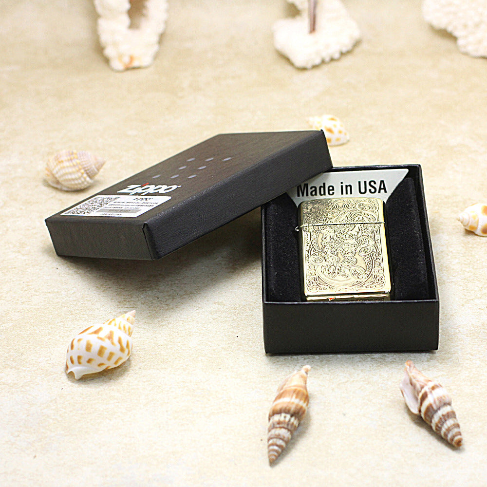 Zippo Slim Antique Brass Wealth-Attracting Pi Xiu - CC50