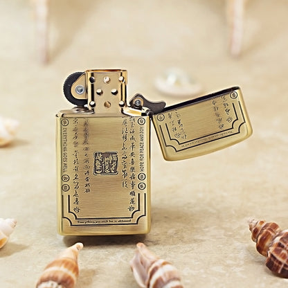 Zippo Slim Antique Copper Inlay Going Ashore - CC53