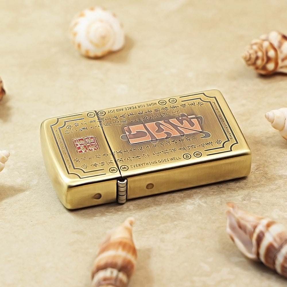 Zippo Slim Antique Copper Inlay Going Ashore - CC53