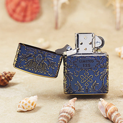 Zippo Smoked Blue Ruyi Peony Limited Edition - CC54