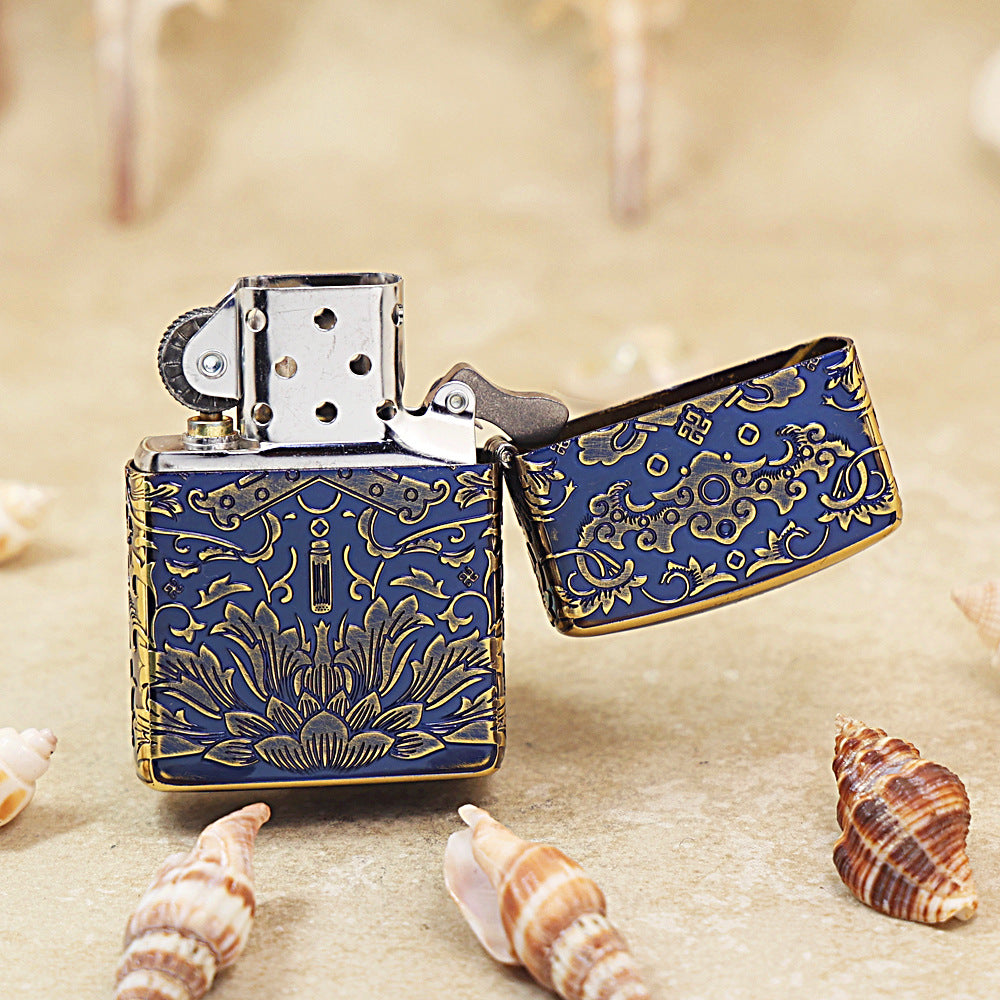Zippo Smoked Blue Ruyi Peony Limited Edition - CC54