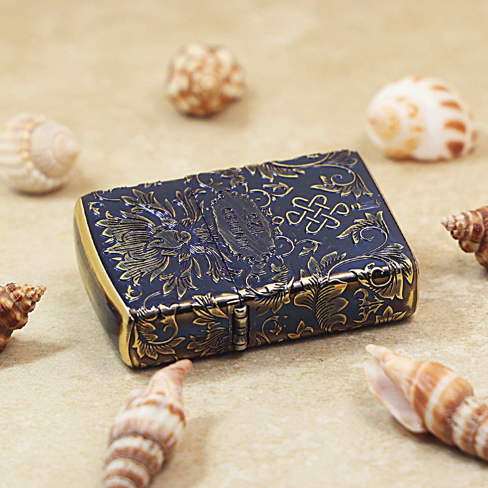 Zippo Smoked Blue Ruyi Peony Limited Edition - CC54