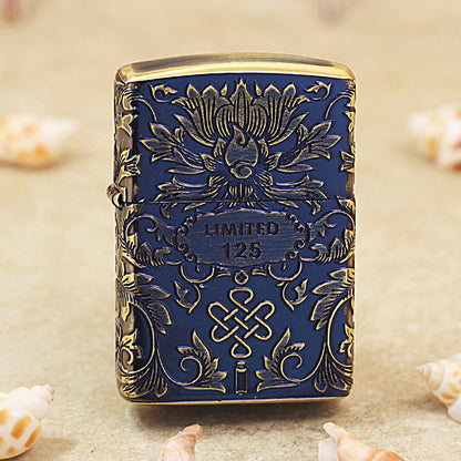 Zippo Smoked Blue Ruyi Peony Limited Edition - CC54