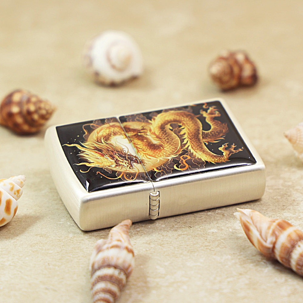 Zippo Smoked Chrome 'Flying Dragon In The Sky' - DS127